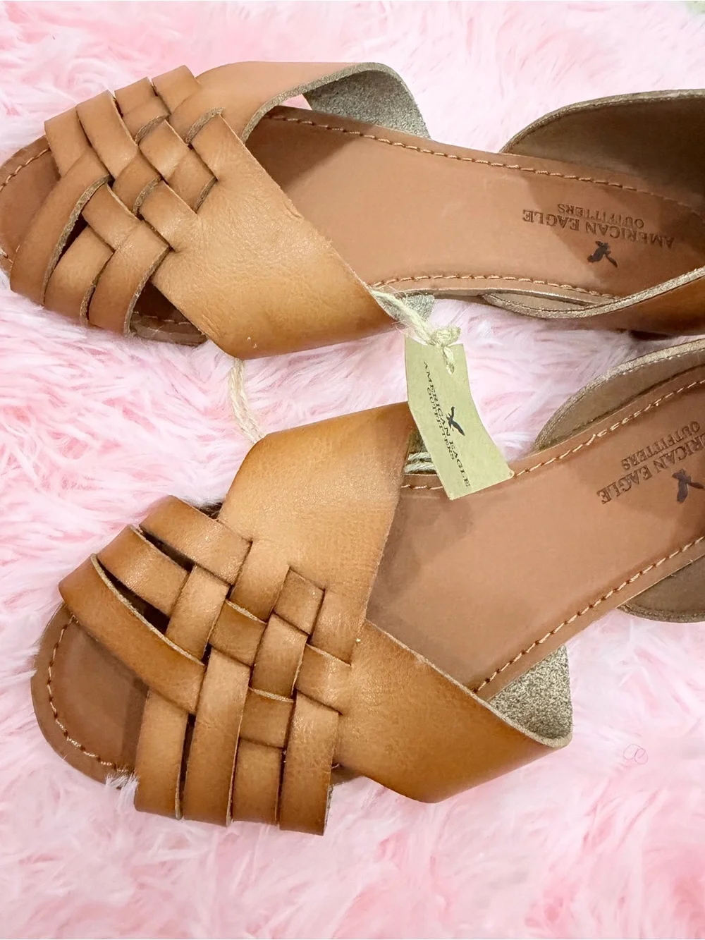 American Eagle Outfitters Tan Woven Leather D'Orsay Flats size 7 - Picture 8 of 11